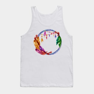 Watercolor Boho Frame Painted Tank Top